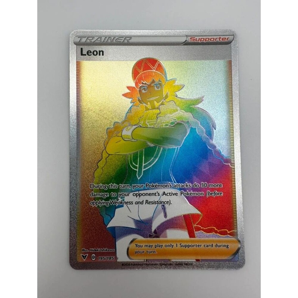 Leon Rainbow Trainer Pokemon Card